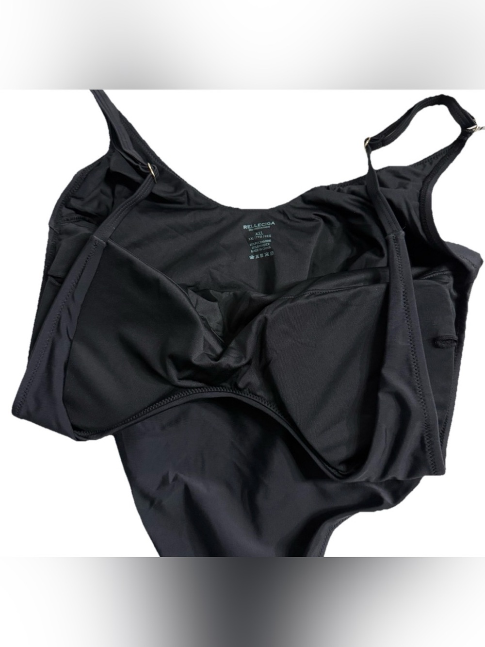 NWT RELLECIGA Black High Cut Thong One Piece Swimsuit 2XL MSRP $119 - Picture 6 of 10